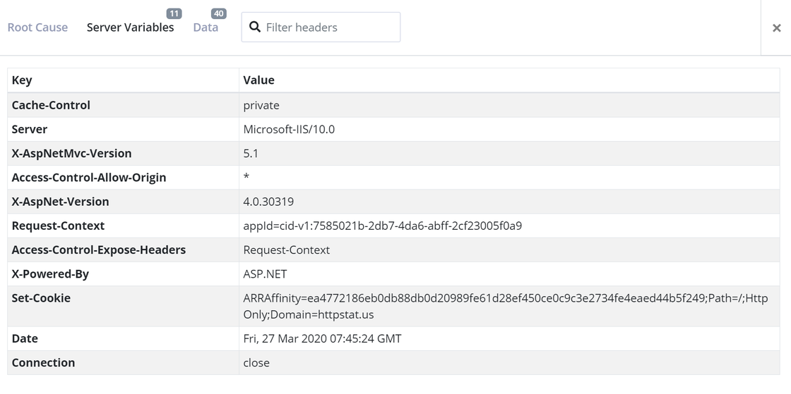 Server variables