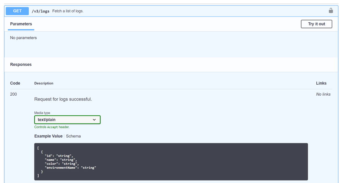 Get logs endpoint