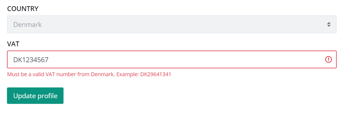 VAT validation