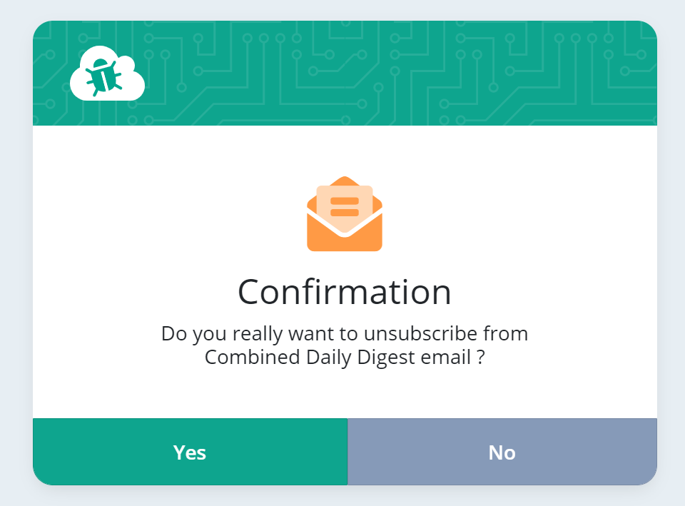 Unsubscribe confirmation