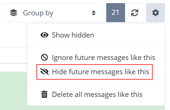 Hide future messages like this