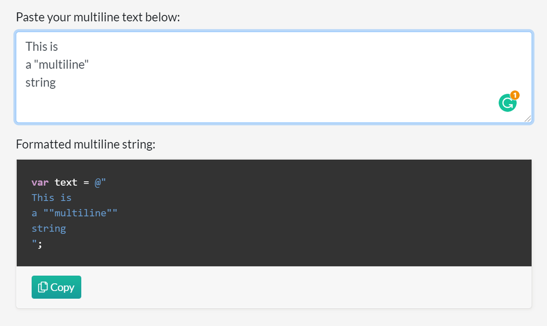 Multiline String Converter