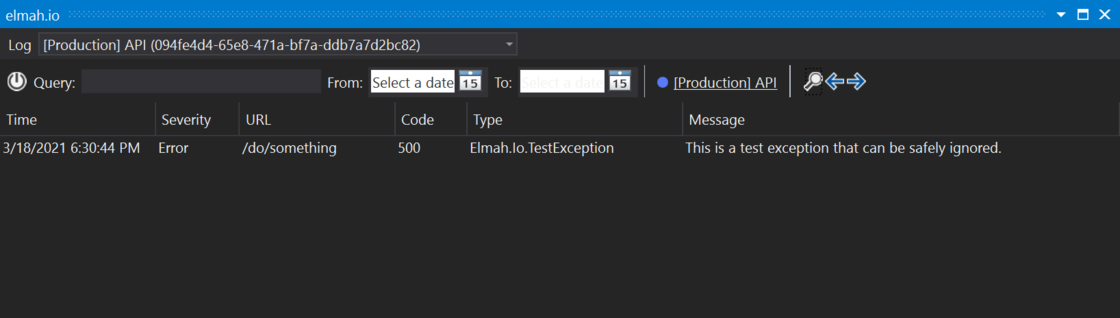 elmah.io Visual Studio extension