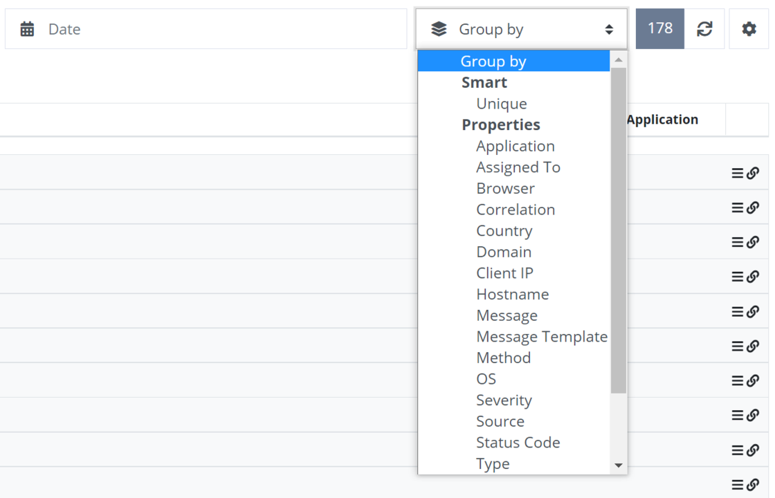 Group by on search