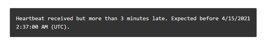 Additional information on heartbeat received message