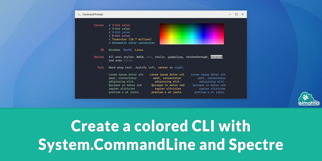Create a colored CLI with System.CommandLine and Spectre