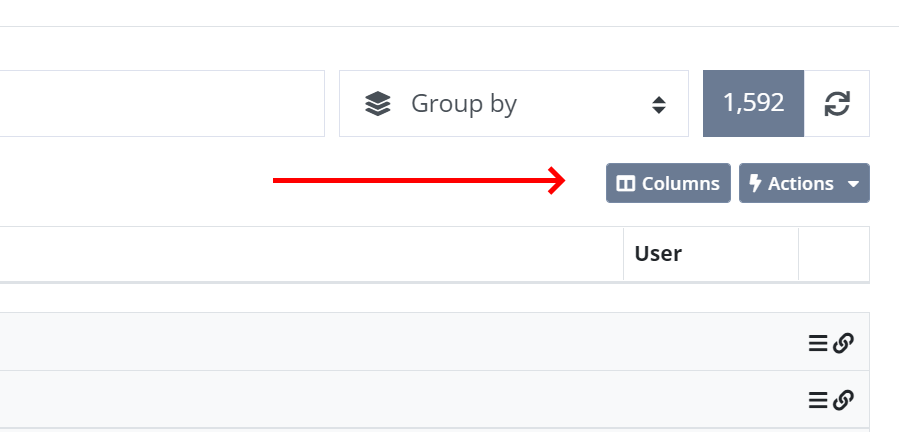 Columns and Actions moved