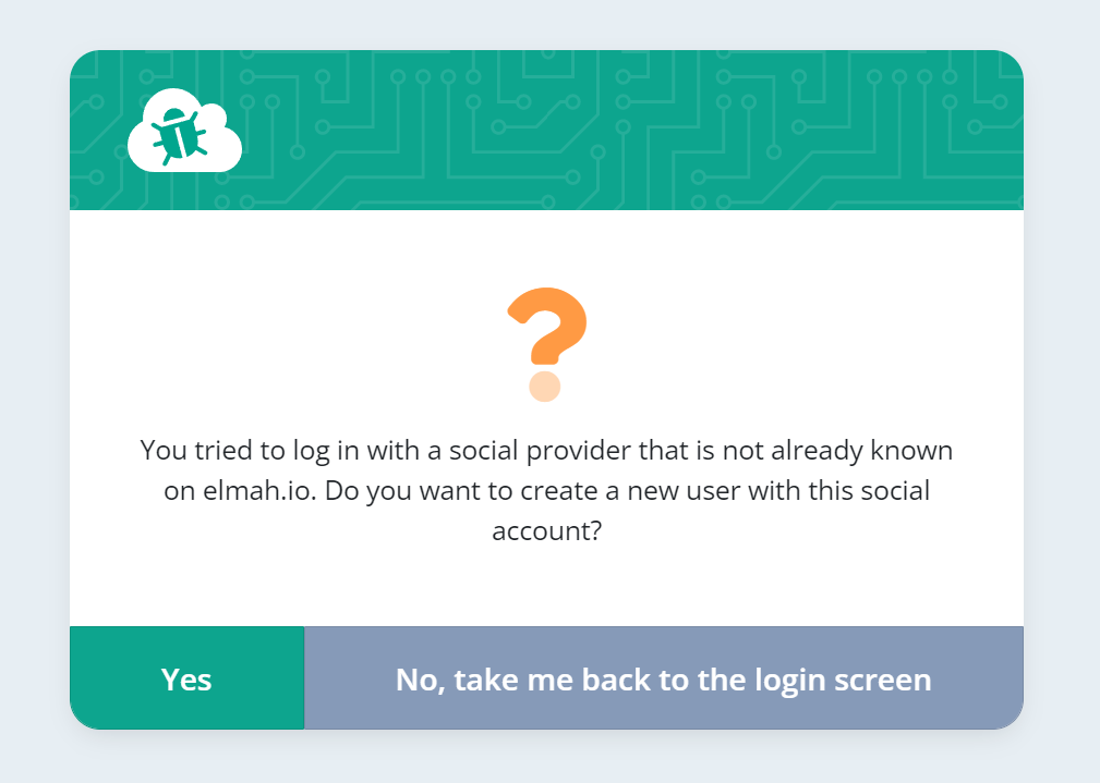New modal to avoid signing up by accident