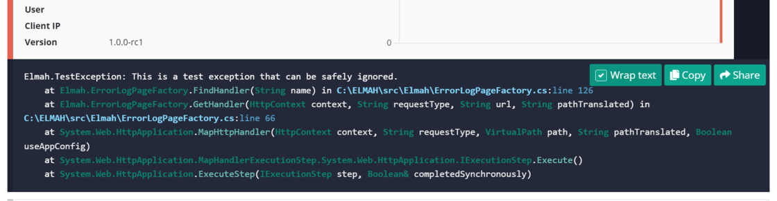 Wrap stack trace in log message details
