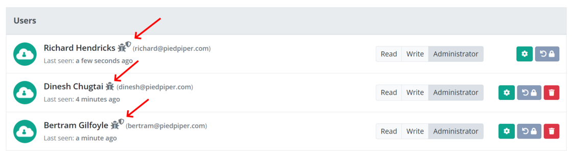 2FA badge on user administration