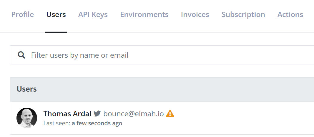Show bounced emails on organization settings