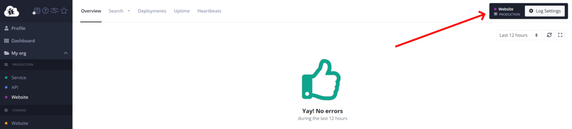Quick view of current log name and environment