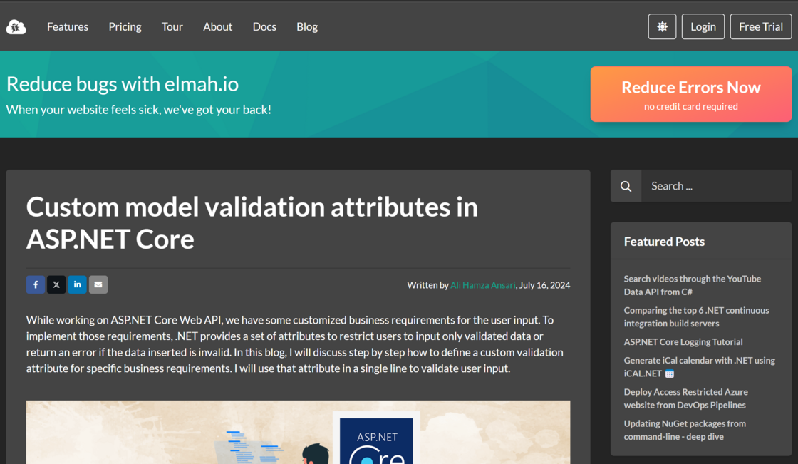 Dark theme on blog