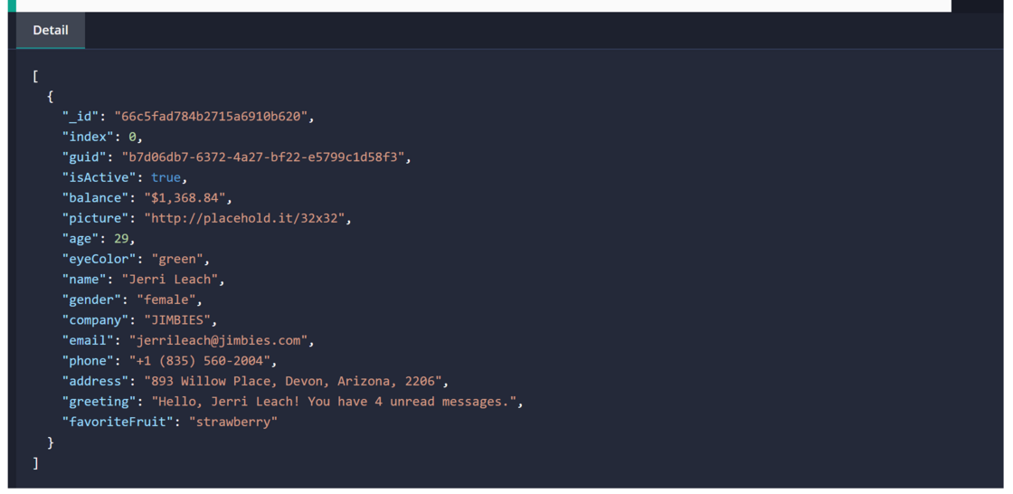 Syntax highlight JSON in the Details field