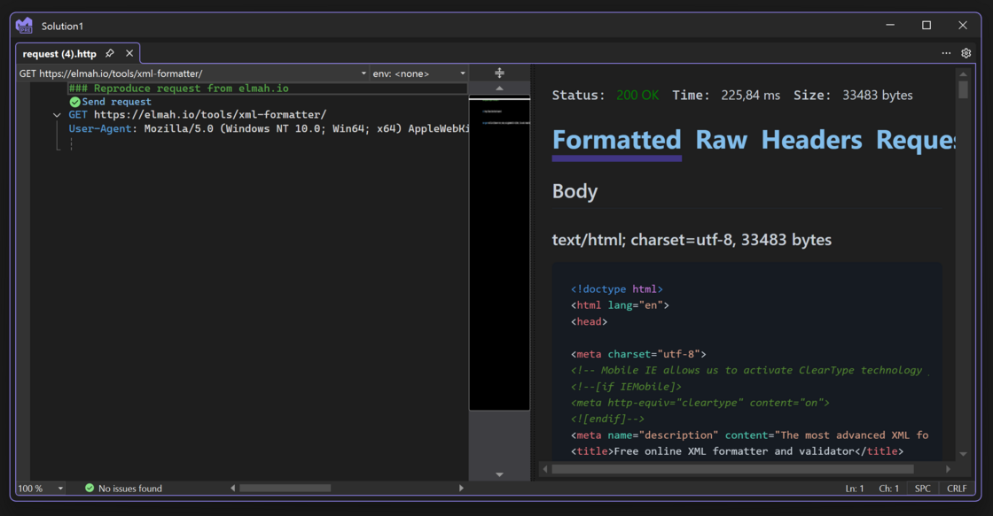 .http file in Visual Studio