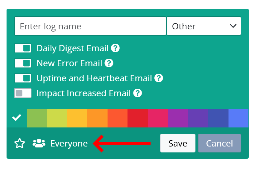 Assign access when creating a log