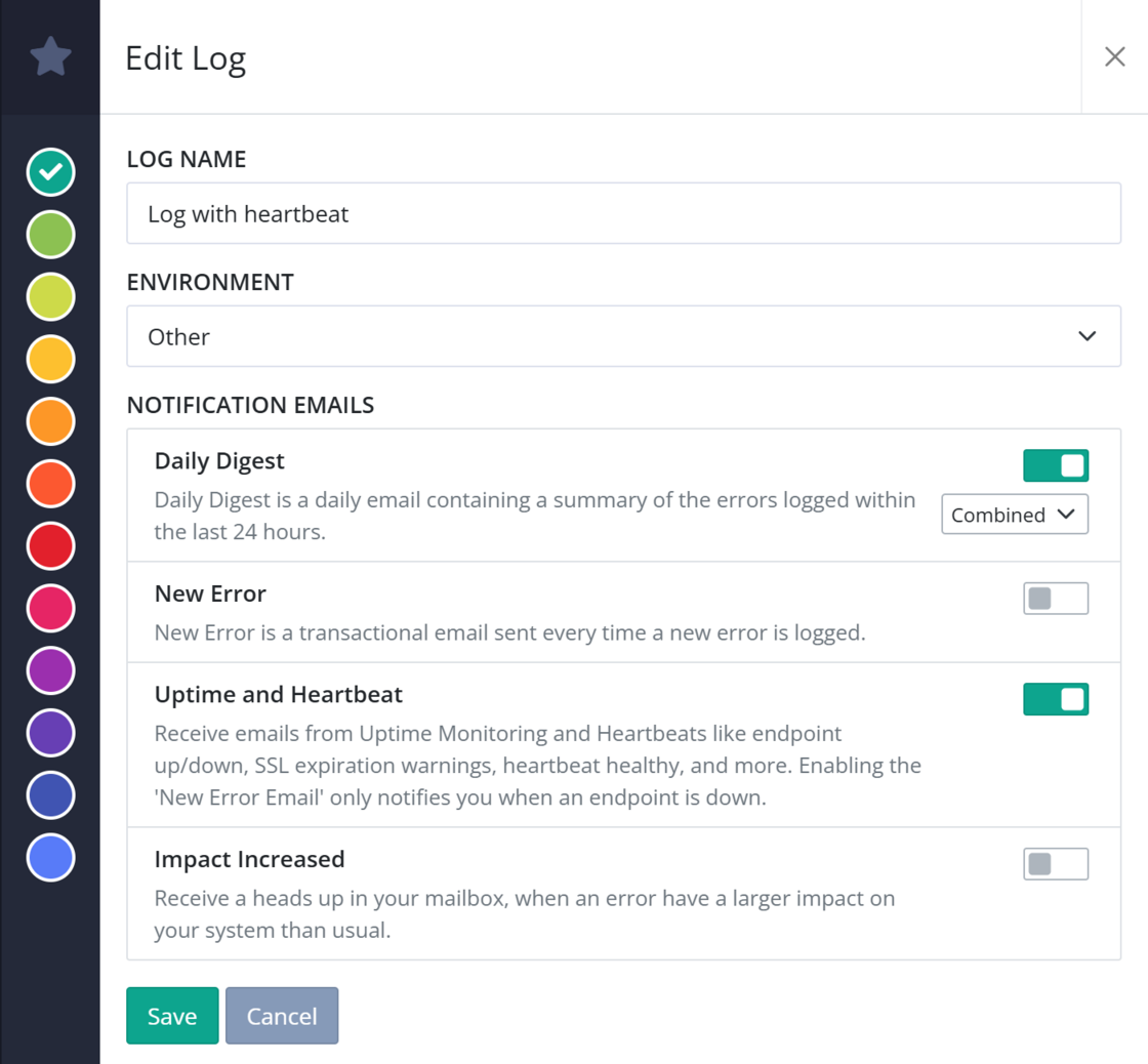 Redesigned Add/Edit log dialog