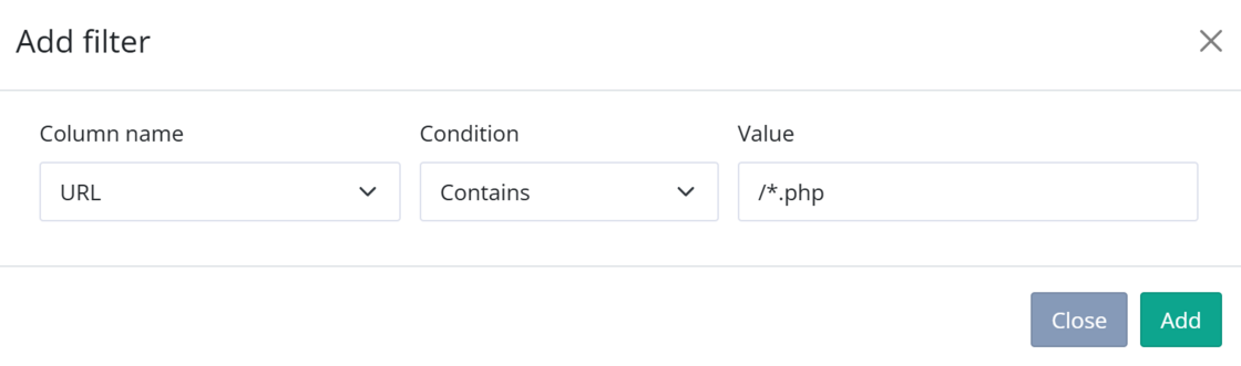 Support for using contains in URL filters