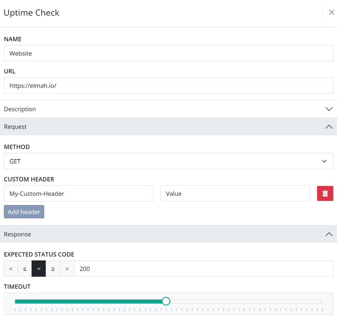 More configuration options on Uptime Checks