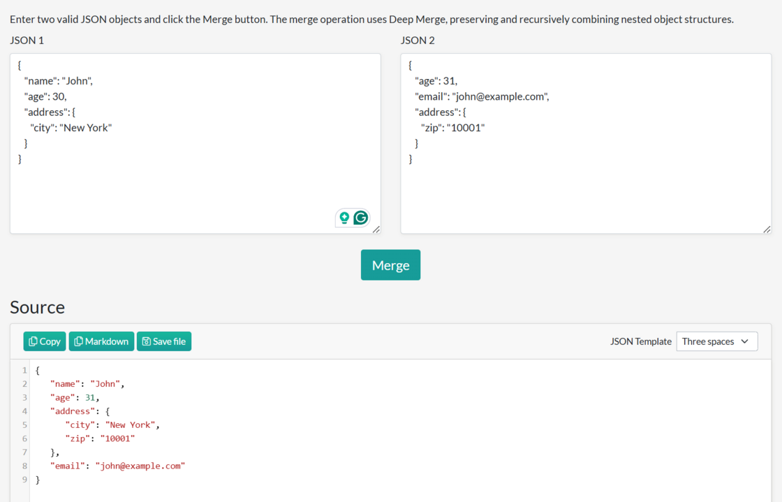 New tool: JSON Merger