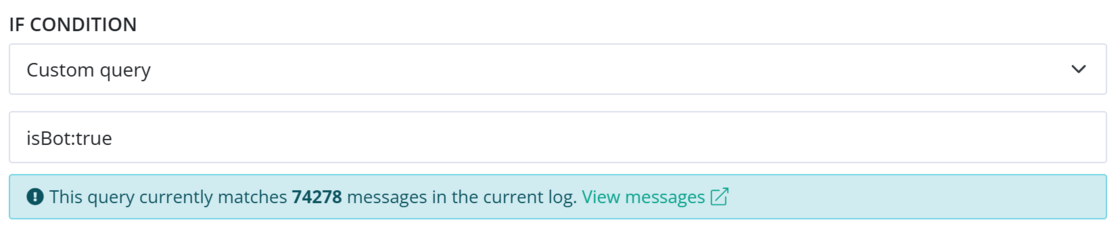 Matching message count on create/update rule