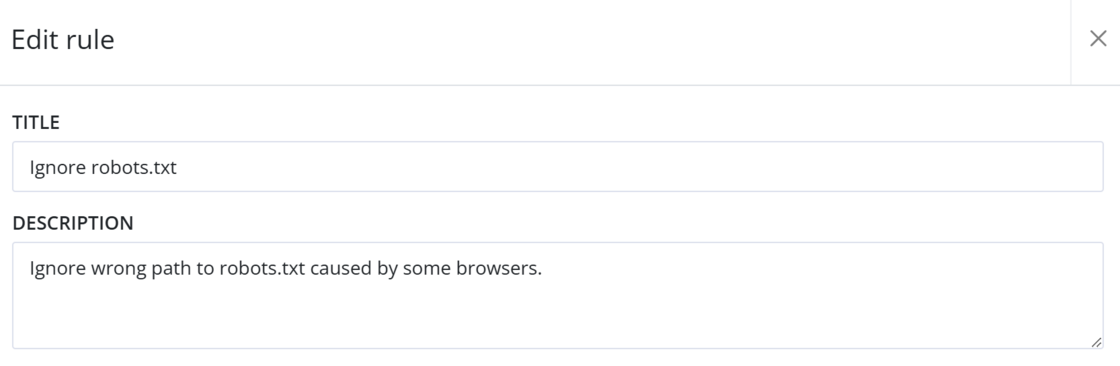 New description field on rules